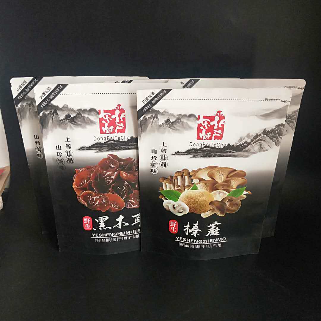 新款秋木耳牛皮纸自封自立袋礼品袋野生蘑菇包装袋干果东北特产袋