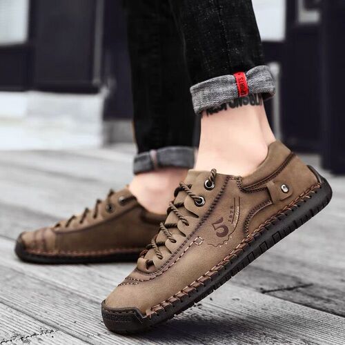 New Men Leather Casual Shoes Outdoor Comfortable High Qualit