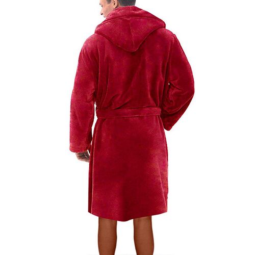 New Mens Winter Warm Robes Thick Lengthened Plush Shawl Bat