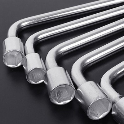 Lug Wrench Carbon Steel L Type Hexagon Slotted End Socket Re