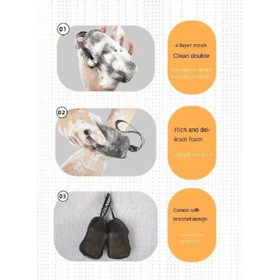 2 Pcs 4-Layer Foaming Net Bag Soap Foaming Sponge Handmade