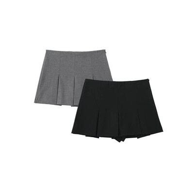 Willshela Women Fashion Solid Pleated Side Zipper Skirts Sho