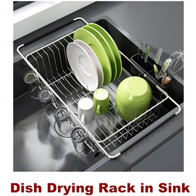 Dish Drying Rack in Sink Drainers Dryer Kitchen Counter