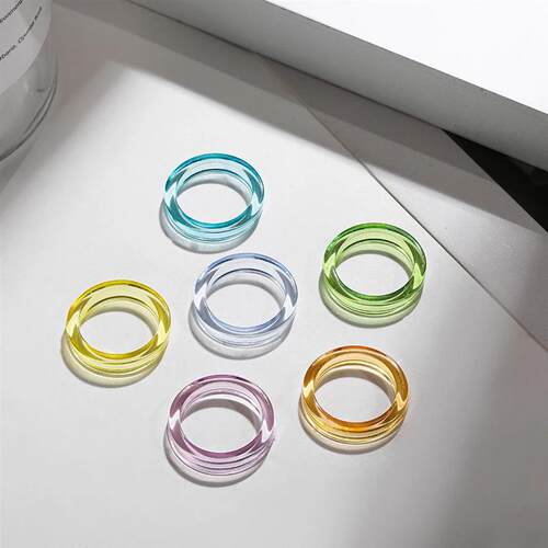 ndy Geometric Circle Stacked Finger Rings for Women Minimali