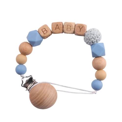 Baby Pacifier Clips  Personalized Name Wooden Dummy Nipples