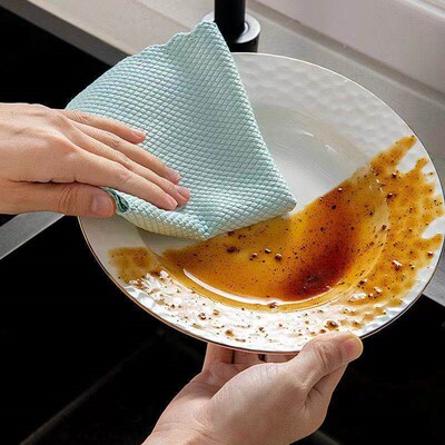 5/10 Pcs Anti-Grease Fish Scale Wipe Efficient Kitchen Micro