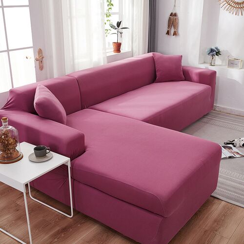 Solid Color Universal Milk Silk Elastic Sofa Cover SetAll Se