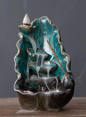 Lotus Lotus Lotus waterfall back incense Furnace handicaft B