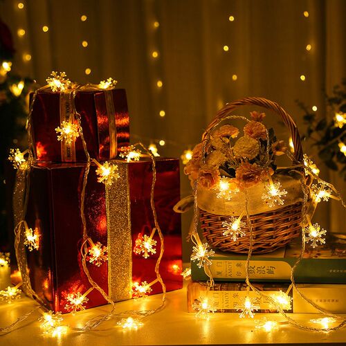 Led Snowflake Light String Christmas Holiday Decorative Ligh