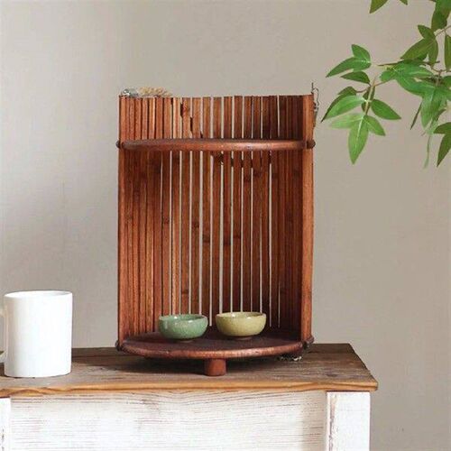 Wooden Storage Rack Sturdy Showcase Floor Standing Stand