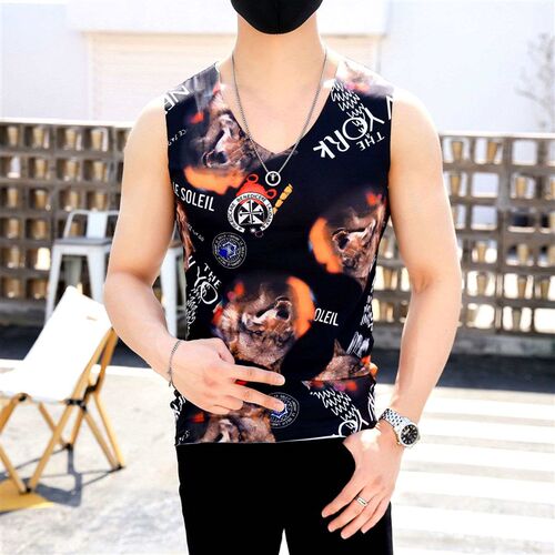 Vest Mens V-neck Quick-drying Ice-sensitive Thin Mens Unde