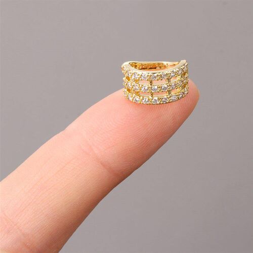 1PC Helix Cartilage False Piercing Adjustable Ear Cuff Cz Ea