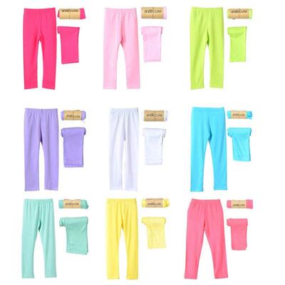 Girl Pants Soft Elastic Modal Cotton Kids Leggings Candy Col