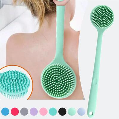 Silicone Long Handle Bath Brush Back Scrubber Soft Bristles