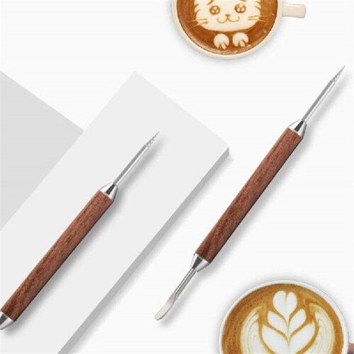 Double Head Lattes Coffee Arts Pen Handle Stainless Steel