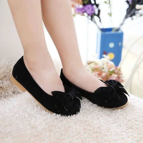 2024 New Fashion Girls Shoes PU Leather With Big Bowtie Cand