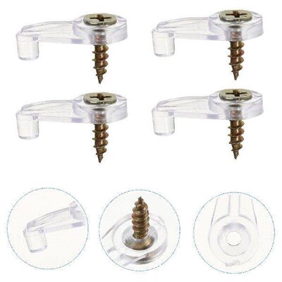 50 Pcs Glass Clip Mirror Fastening Clips Fixing Cabinet