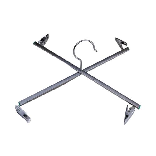 不锈钢十字四夹八夹晒裤架多功能加厚家用晾晒裤夹牛仔裤便携衣架