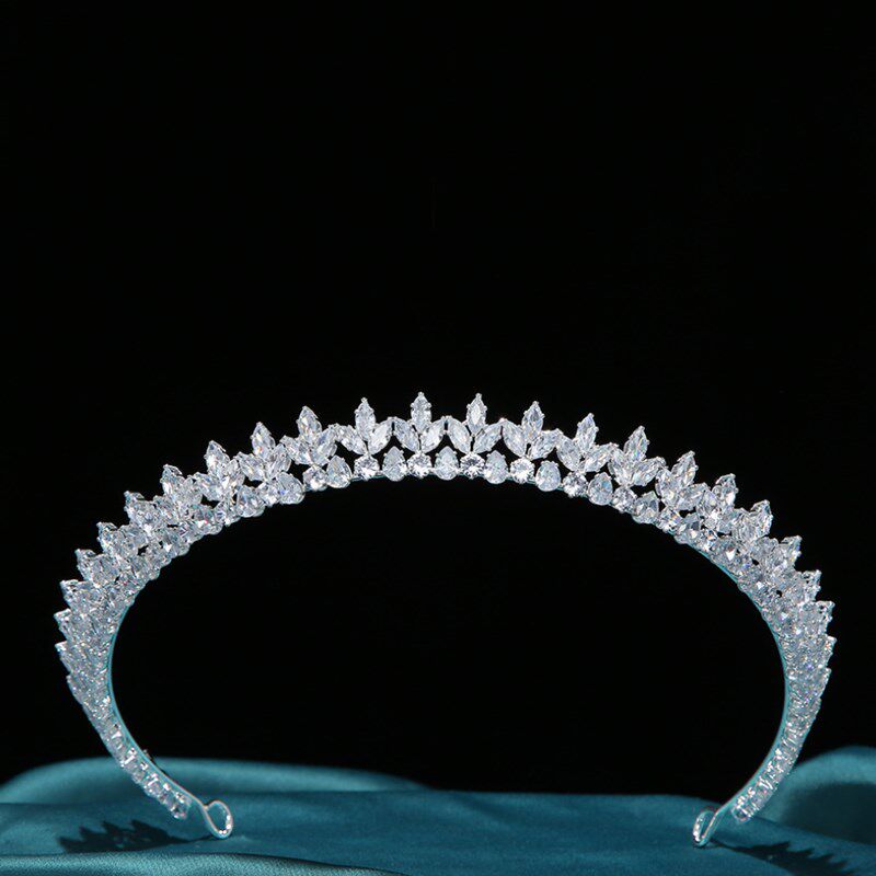 Brides Crowns Tiaras For Wedding Luxury Full Zircon Diadem B - 实物图