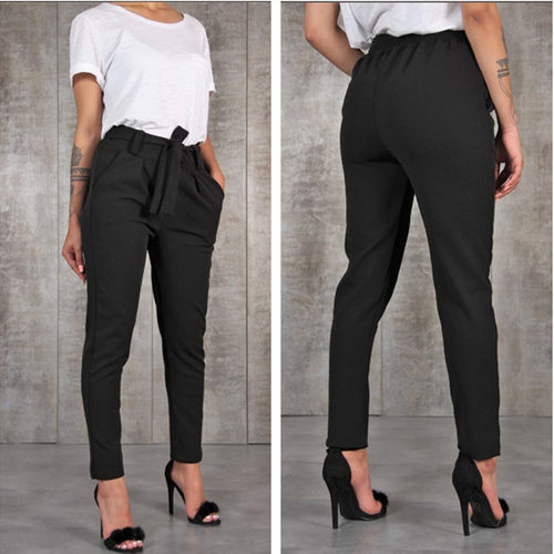 BornToGirl Casual Slim Chiffon Thin Pants For Women High Wai