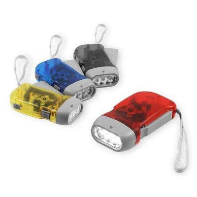 LED Hand Pressing Dynamo Crank Power Wind Up Flashlight