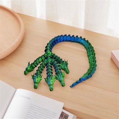 3D Printed Dragon Five Headed Articulated Dragon Fidget Toy