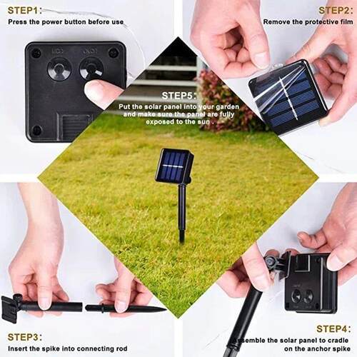 300LED Solar String Lights Outdoor Waterproof Copper Wire Fa