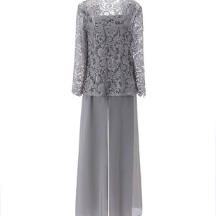 Lace Mother of the Bride Dresses Elegant Champagne Gray 2022