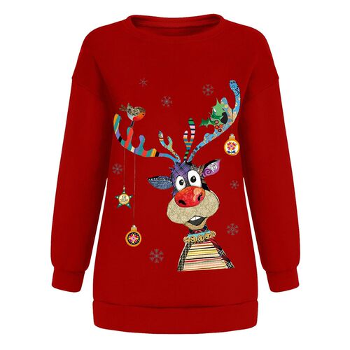 Oversized Sweater 2021 New Christmas Sweaters Women Elk Prin