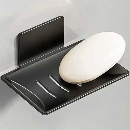 1pc  Black carbon steel soap box, non perforated wall mounte