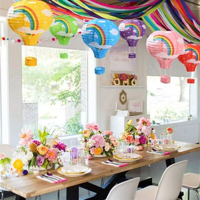 1Set Rainbow Tableware Plates Paper Cup Tablecloth Straw Rai