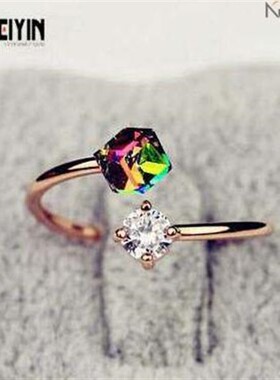 -valentine's day gift diamond rose gold zircon ring ring