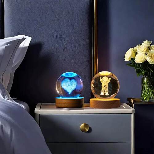 Crystal Ball 6cm Color Warm Light Planet Night Light Laser C