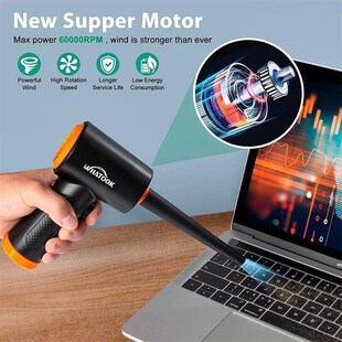 60000 RPM Cordless 3-speed Air Duster Compressed Blower Elec