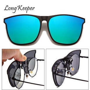 Polarized Clip On Sunglasses Men Photochromic Car Driver