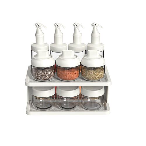 11 Pcg Seasoning Jar Suit Double-layer Storage Rack Kitchen