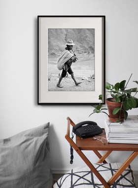 Werner Bischof经典复古黑白摄影艺术挂画客厅餐厅多张装饰画