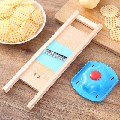 Potato Cutter Potatoes Grid Slicer Solid Wood Vegetable Cutt