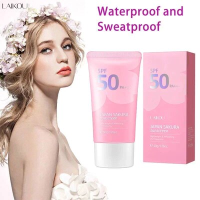 LAIKOU SPF 50 PA+++ Sakura Sunscreen For Face Body Neck Sola