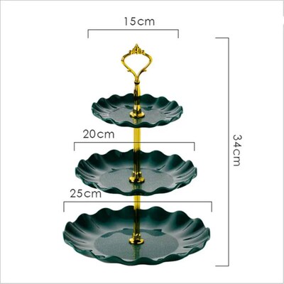 3 Tier Plastic Round Serving Trays Cake Stand Cupcake Holder