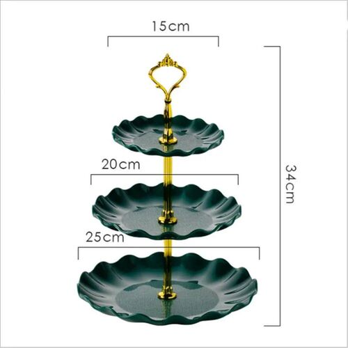 3 Tier Plastic Round Serving Trays Cake Stand Cupcake Holder