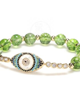 。Fashion temperament olivine Zircon Brlet alloy eye diamond
