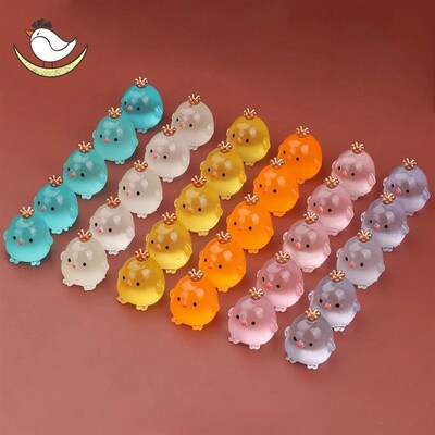 6Pcs Mini Crown Chick Glow in the Dark Succulent Decoration