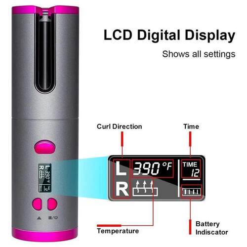 Hair Curlers Cordless Automatic Hair Curler Iron USB