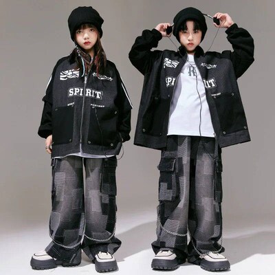 Kids Sreet Dance Clothing Teenager Hip Hop Dance Costume Loo