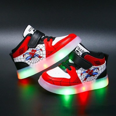Spiderman LED Light Kids Shoes Boys and Girls Light Kids Lig