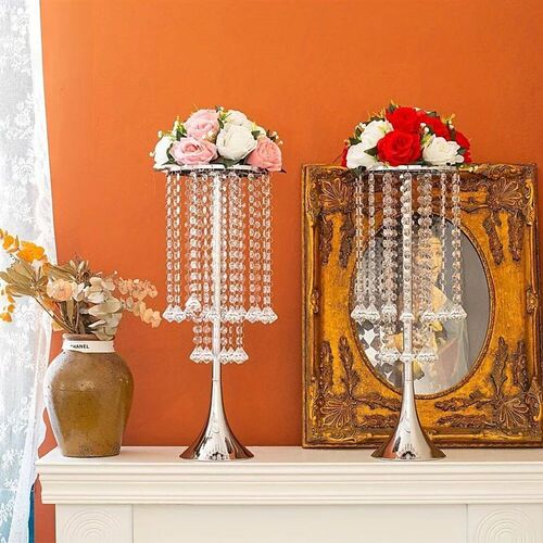2-piece Acrylic Hanging Bead Flower Stand, Electroplating Pr