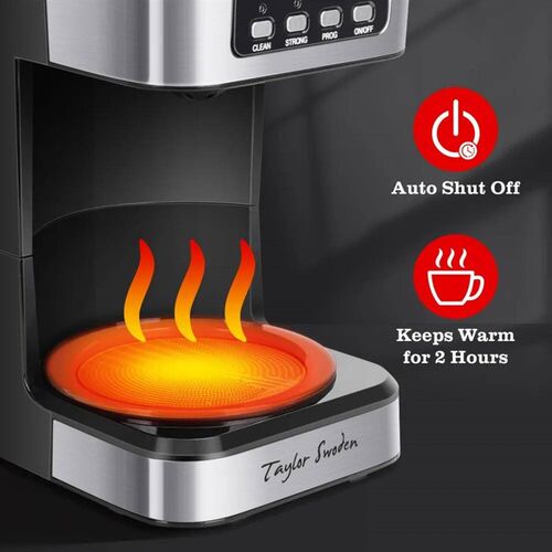 12-Cup Programmable Coffee Maker,  for Home and Office, Glas