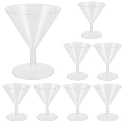 8 Pcs Disposable Wineglass Whiskey Cups Drinking Clear