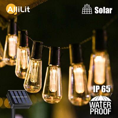 Outdoor Solar String Lights LED IP65 Waterproof Edison Bulb